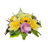 Stroik na Pomnik wiosenny Kompozycja Nagrobna Kwiaty Sztuczne Żonkile