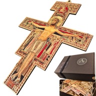 Krzyż San Damiano 21cm na Ścianę + Zestaw Box Prezentowy Ikona APOSTOLS