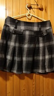 Spódniczka spódnica krótka plisowana czarno szara kratka L 40