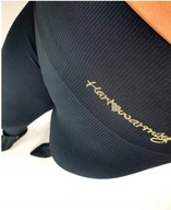 Legginsy damskie prazek s/m czarne