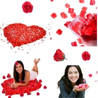 PREZENT NA WALENTYNKI DEKORACJE DLA DZIEWCZYNY ŻONY CZERWONE PŁATKI RÓŻ