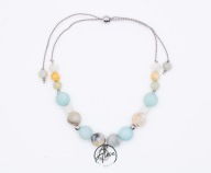 Bransoletka z amazonitu na jedwabnej nici – handmade