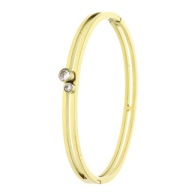 78379 Bransoletka złota stal chirurgiczna bangle z cyrkoniami