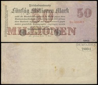 BNN - NIEMCY 50000000 Marek 1923 # 9P.439987 # P98b 6 cyfr # 50 Milionów VF