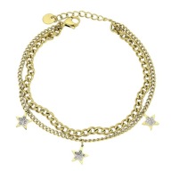 83552 Bransoletka złota stal chirurgiczna 17+3 CM gwiazdki