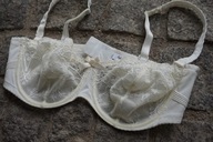 AUBADE NOWY PIĘKNY FRANCUSKI STANIK B616 BIUSTONOSZ 80 D kremowy KORONKA