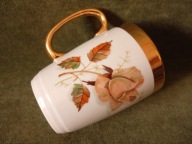 Piękny porcelanowy kubek ze złoceniami - Karolina PRL