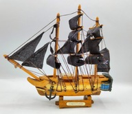 Czarny Korsarz - z drewna statek piracki - duży 20 cm - kolekcjonerski