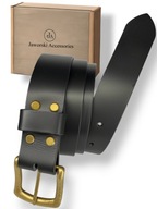 Pasek męski skórzany heureka krupon klamra stare zniszczone złoto myśliwska