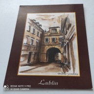 POCZTOWKA LUBLIN BRAMA GROCKA RYS.ANDRZEJ KRAWCZYK
