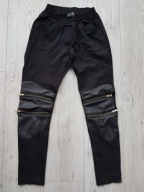 Spodnie z zamkami i pikówką czarne r. uniwersalny one size