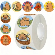 NAKLEJKI 500 SZTUK KAPIBARA Rolka wlepki OZDOBY Capibara Naklejki Vlepki