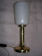 Lampa Art-Deco z mosiądzu ze szklanym kloszem Vintage