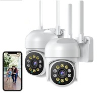 Kamera bezpieczeństwa zewnętrzna, zestaw 2 kamer CCTV, kamera PTZ 355°