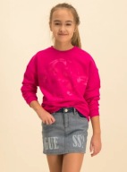 Bluza GUESS 164 długi rękaw fuksja różowa logo