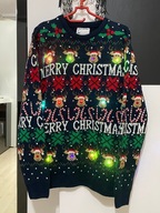 Iw Primark Bożonarodzeniowy świąteczny granat świecące zmiennie lampki L