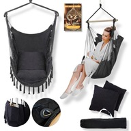 KRZESŁO BRAZYLIJSKIE FOTEL WISZĄCY HAMAK OGRÓD TARAS BALKON BOHO + PODUSZKI