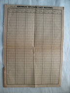 KONTROLKA WPŁYWÓW KASY BILETOWEJ PKP II RP przedwojenny DOKUMENT