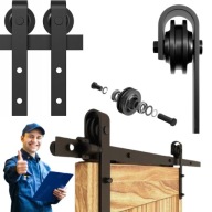 SYSTEM DRZWI PRZESUWNYCH BARN DOOR LOFT CZARNY 200CM 150KG M-SYS NAŚCIENNY