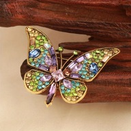 BROSZKA PRZYPINKA barokowa motyl kryształ owadem AGRAFKA wróżka anime