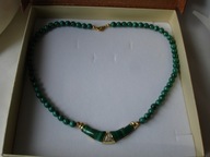 NOWA KOLIA MALACHITY ZŁOTO 9K PR.375 + GRATIS!!!