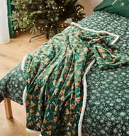 Koc świąteczny Sherpa kożuszek ozdoby 130x160