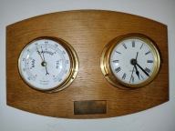 Piękna stacja pogodowa zegar okrętowy, barometr made in Germany