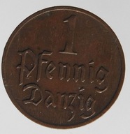 E34. WOLNE MIASTO GDAŃSK WMG 1 PFENNIG 1926 ŁADNA