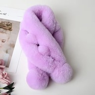 SZAL SZALIK MINI fioletCHUSTA CIEPŁY ZIMOWY SEXY IMITACJA FUTRA PUCHATY