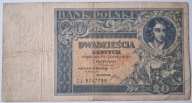 Banknot II RP 20 zł 1931 rok SERIA: CJ