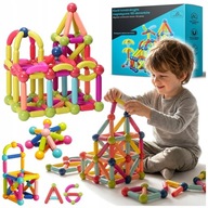 KLOCKI KONSTRUKCYJNE MAGNETYCZNE DUŻY ZESTAW 3D EDUKACYJNE KREATYWNE XXL