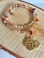 Naszyjnik Handmade Buldog francuski Buldożek agat