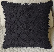 Poszewka szydełkowa 40x40 Poduszka wzór 57 czarna