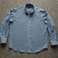 Koszula męska z długim rękawem granatowa w kratkę BYTOM r.41