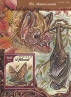 Dżibuti 2016 cena 6,90 zł kat.7,50€ (4) - fauna, nietoperze, blok