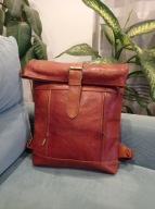 Piękny, unikalny duży plecak ze skóry naturalnej ręcznie wykonany.