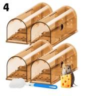 4x ŻYWOŁAPKA NA MYSZY GRYZONIE TUNEL PUŁAPKA ŁAPKA Z TWORZYWA PRZEZROCZYSTY