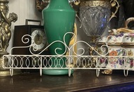 VINTAGE DUŻY METALOWY WIESZAK ECRU KREMOWY