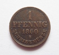 Niemcy 1 Pfennig 1860 B Hanower Jerzy V