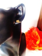 Kolczyki Złote Małe Wkrętki Kwiaty Róże Stal Chirurgiczna Nierdzewna