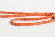 Naturalny KORAL koralowiec pomarańczowy Oponki wałeczki 4mm sznur