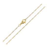 84804 Łańcuszek stal chirurgiczna 316L pozłacana 18k singapur 45 CM 1,1 MM
