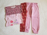 Cool Club 2 bluzki spodnie róż legginsy babeczki roz 128