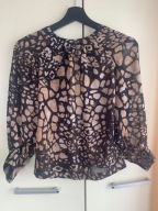 34 36 Topshop bluzka brązowo beżowa wzór panterka