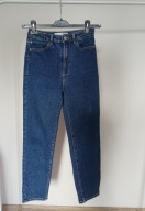 spodnie dżins stradivarius 36 strecz niebieskie granatowe proste