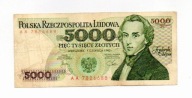 5000 zł. 1982. Ser.AA