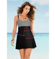 SUKIENKA KĄPIELOWA BIAŁO-CZARNA GÓRA BONPRIX 48