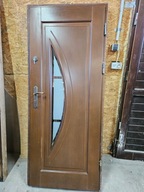 DRZWI Zewnętrzne Drewniane Sosnowe Wejściowe 87x207cm