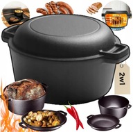 GARNEK TRADYCYJNY PATELNIA ŻELIWNA 2W1 DOM WPROWADZINY KUCHNIA PREZENT