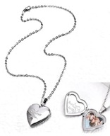 naszyjnik w kształcie serca z ramką